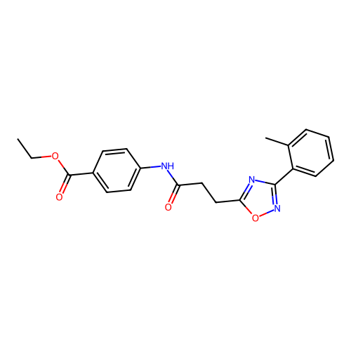 Ethyl 4-(3-(3-(o-tolyl)-1,2,4-oxadiazol-5-yl)propanamido)benzoate structure