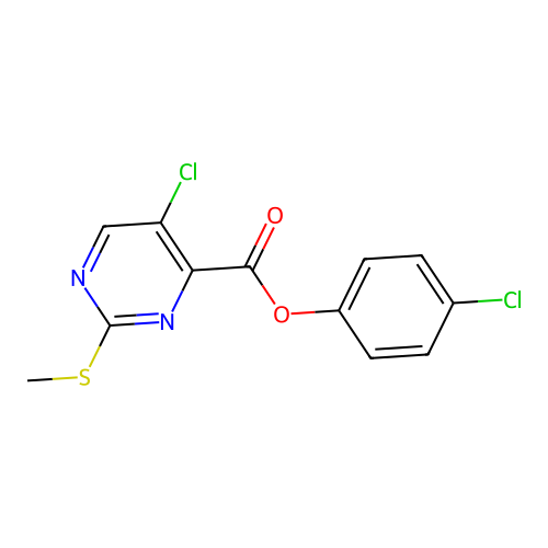 4-Chlorophenyl 5-chloro-2-(methylsulfanyl)pyrimidine-4-carboxylate structure