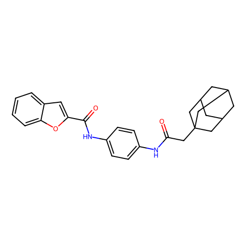 N-[4-[[2-(1-adamantyl)acetyl]amino]phenyl]-1-benzofuran-2-carboxamide structure