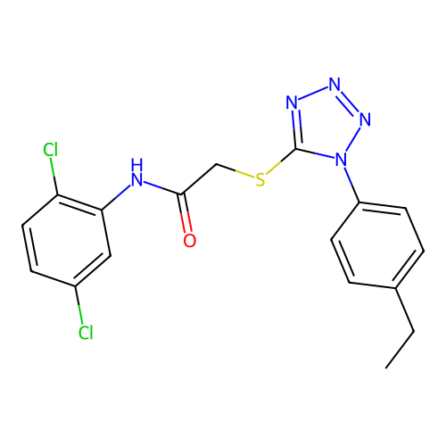 N-(2,5-dichlorophenyl)-2-[1-(4-ethylphenyl)tetrazol-5-yl]sulfanylacetamide structure