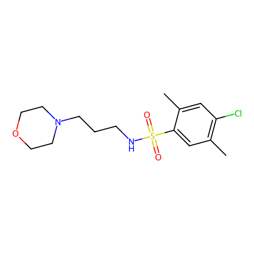 4-chloro-2,5-dimethyl-N-(3-morpholin-4-ylpropyl)benzenesulfonamide structure