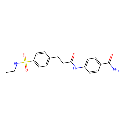 4-[3-[4-(Ethylsulfamoyl)phenyl]propanoylamino]benzamide structure