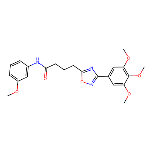 N-(3-methoxyphenyl)-4-[3-(3,4,5-trimethoxyphenyl)-1,2,4-oxadiazol-5-yl]butanamide structure