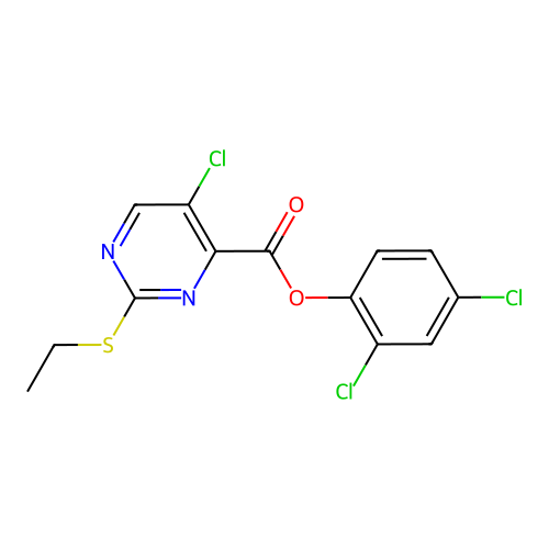 2,4-Dichlorophenyl 5-chloro-2-(ethylsulfanyl)pyrimidine-4-carboxylate structure