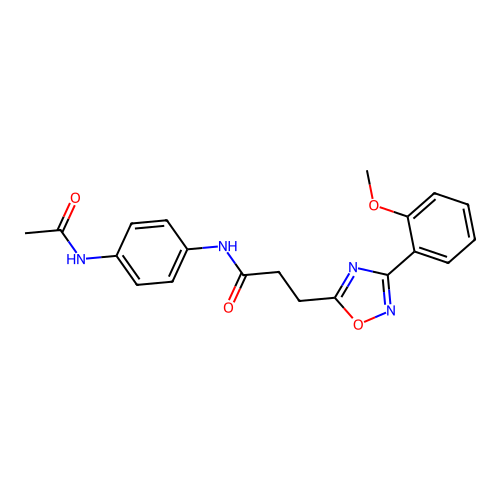 N-(4-acetamidophenyl)-3-[3-(2-methoxyphenyl)-1,2,4-oxadiazol-5-yl]propanamide structure