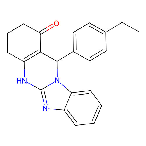 12-(4-ethylphenyl)-3,4,5,12-tetrahydrobenzimidazo[2,1-b]quinazolin-1(2H)-one structure