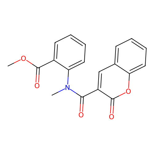 Methyl 2-[methyl-(2-oxochromene-3-carbonyl)amino]benzoate structure