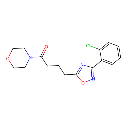 4-[3-(2-Chlorophenyl)-1,2,4-oxadiazol-5-yl]-1-morpholin-4-ylbutan-1-one structure