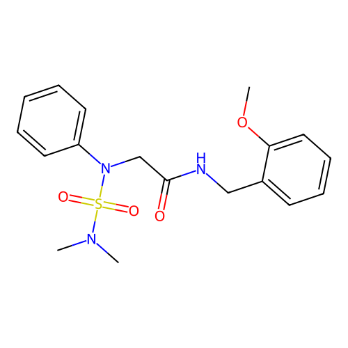 2-[N-(dimethylsulfamoyl)anilino]-N-[(2-methoxyphenyl)methyl]acetamide structure