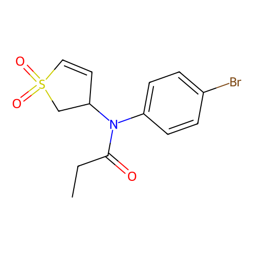 N-(4-bromophenyl)-N-(1,1-dioxido-2,3-dihydrothiophen-3-yl)propionamide structure