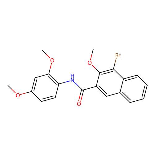 4-bromo-N-(2,4-dimethoxyphenyl)-3-methoxynaphthalene-2-carboxamide structure