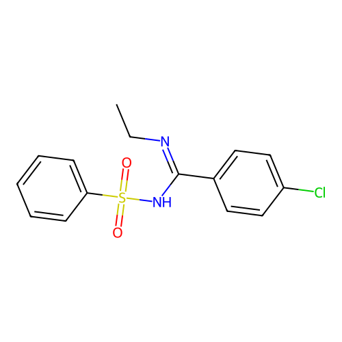 (E)-4-chloro-N-ethyl-N'-(phenylsulfonyl)benzimidamide structure