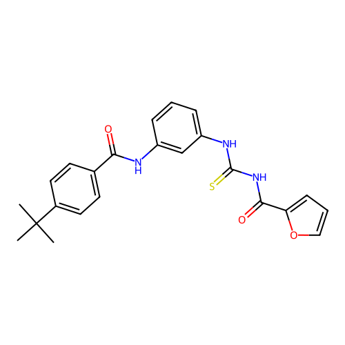 N-[[3-[(4-tert-butylbenzoyl)amino]phenyl]carbamothioyl]furan-2-carboxamide structure