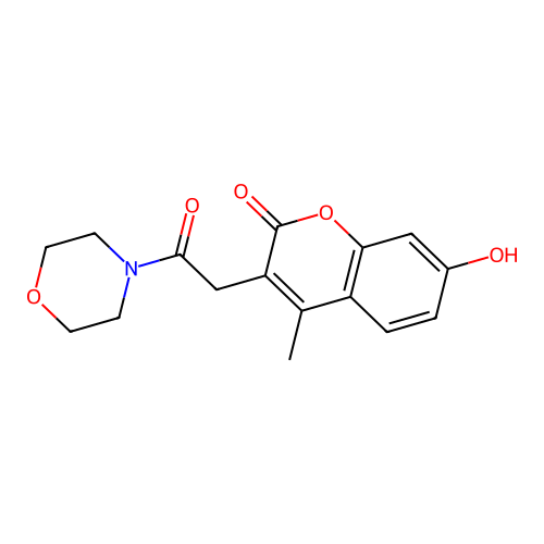 7-Hydroxy-4-methyl-3-(2-morpholin-4-yl-2-oxoethyl)chromen-2-one structure