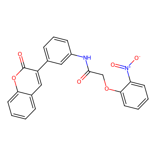 2-(2-nitrophenoxy)-N-[3-(2-oxochromen-3-yl)phenyl]acetamide structure