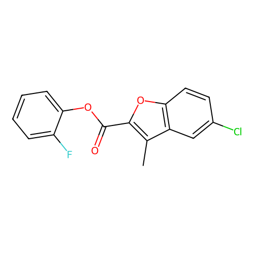 2-Fluorophenyl 5-chloro-3-methyl-1-benzofuran-2-carboxylate structure