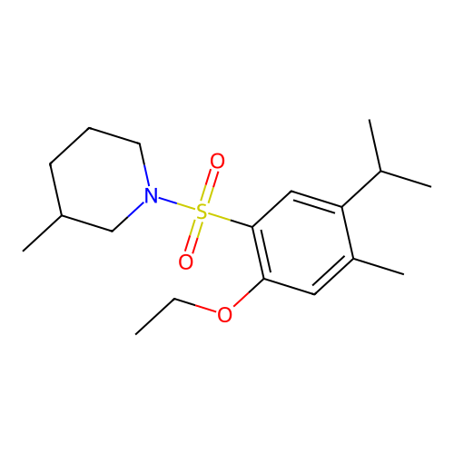 1-(2-Ethoxy-4-methyl-5-propan-2-ylphenyl)sulfonyl-3-methylpiperidine structure
