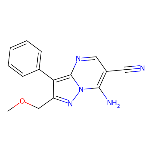 7-Amino-2-(methoxymethyl)-3-phenylpyrazolo[1,5-a]pyrimidine-6-carbonitrile structure