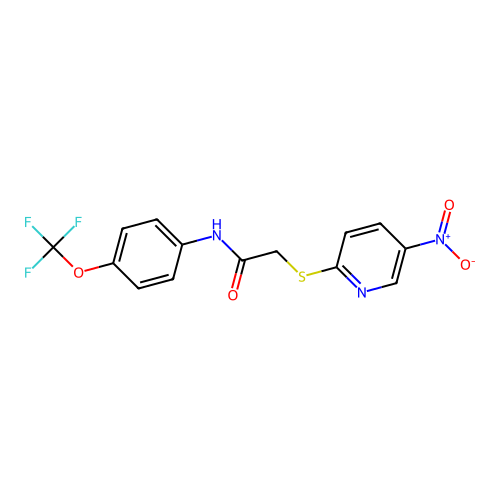 2-(5-nitropyridin-2-yl)sulfanyl-N-[4-(trifluoromethoxy)phenyl]acetamide structure