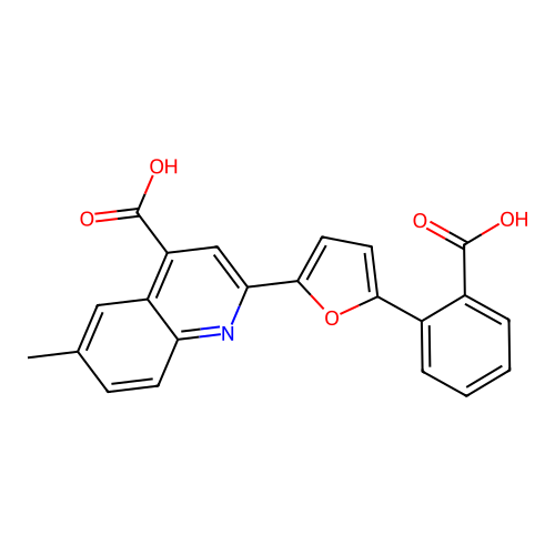 2-[5-(2-Carboxyphenyl)furan-2-yl]-6-methylquinoline-4-carboxylic acid structure