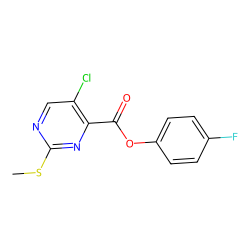 4-Fluorophenyl 5-chloro-2-(methylsulfanyl)pyrimidine-4-carboxylate structure
