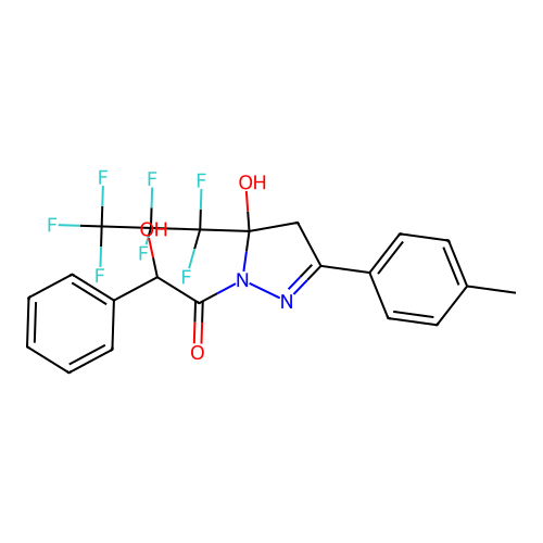1-[5-(1,1,2,2,3,3,3-Heptafluoropropyl)-4,5-dihydro-5-hydroxy-3-(4-methylphenyl)-1H-pyrazol-1-yl]-2-hydroxy-2-phenylethanone structure