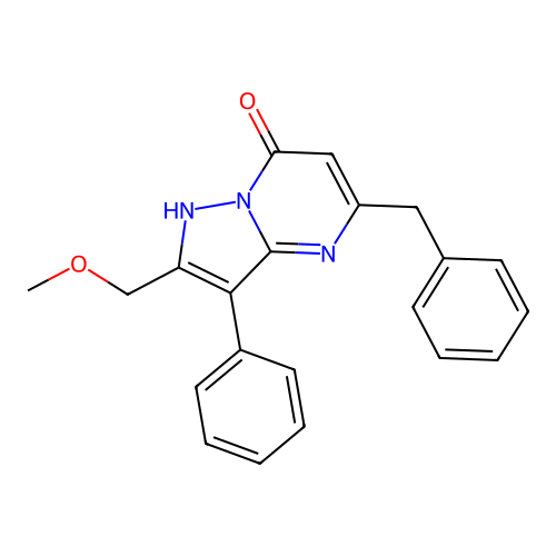 5-benzyl-2-(methoxymethyl)-3-phenylpyrazolo[1,5-a]pyrimidin-7(4H)-one structure