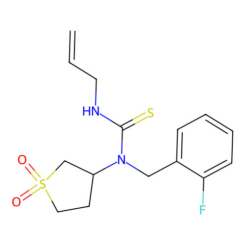 1-(1,1-Dioxothiolan-3-yl)-1-[(2-fluorophenyl)methyl]-3-prop-2-enylthiourea structure