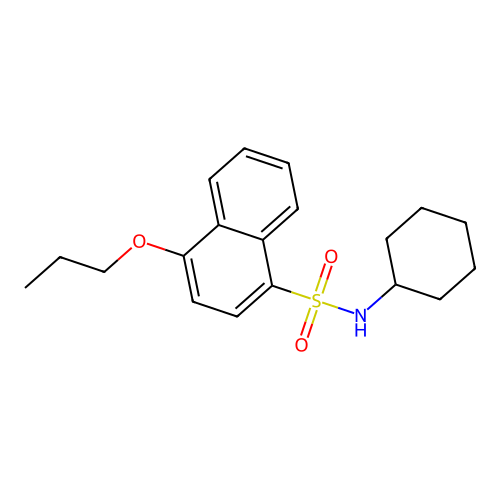N-cyclohexyl-4-propoxynaphthalene-1-sulfonamide structure