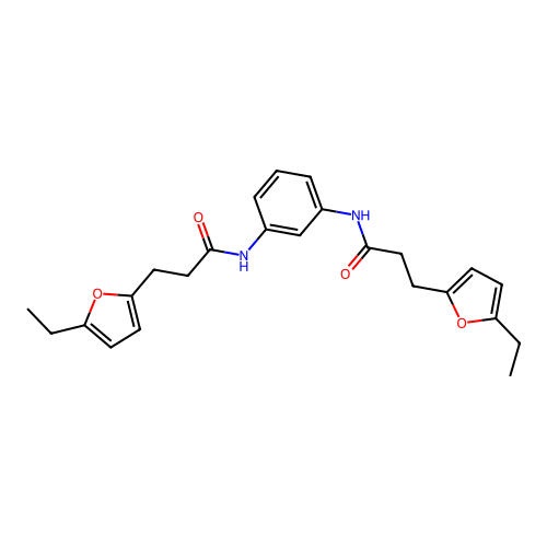 N,N'-benzene-1,3-diylbis[3-(5-ethylfuran-2-yl)propanamide] structure