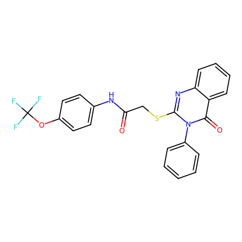 2-[(4-oxo-3-phenyl-3,4-dihydroquinazolin-2-yl)sulfanyl]-N-[4-(trifluoromethoxy)phenyl]acetamide structure