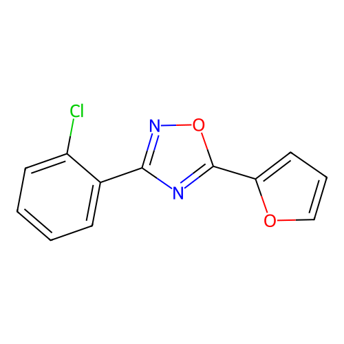 3-(2-Chlorophenyl)-5-(furan-2-yl)-1,2,4-oxadiazole structure