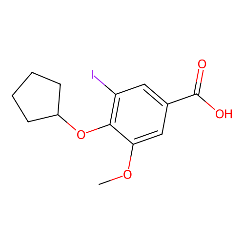 4-(Cyclopentyloxy)-3-iodo-5-methoxybenzoic acid structure