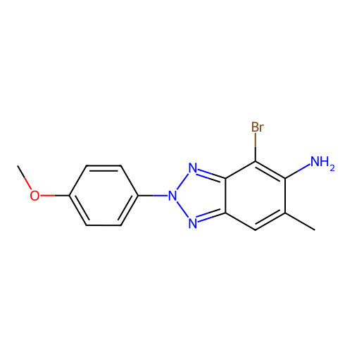 4-bromo-2-(4-methoxyphenyl)-6-methyl-2H-1,2,3-benzotriazol-5-amine structure