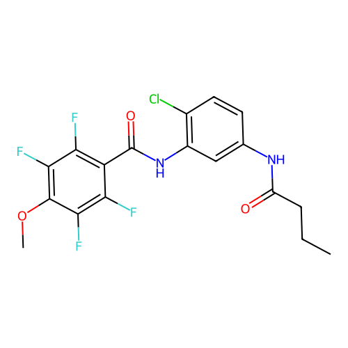 N-[5-(butanoylamino)-2-chlorophenyl]-2,3,5,6-tetrafluoro-4-methoxybenzamide structure