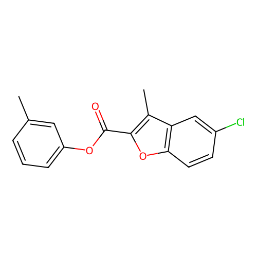 3-Methylphenyl 5-chloro-3-methyl-1-benzofuran-2-carboxylate structure