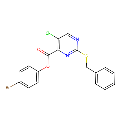 4-Bromophenyl 2-(benzylsulfanyl)-5-chloropyrimidine-4-carboxylate structure