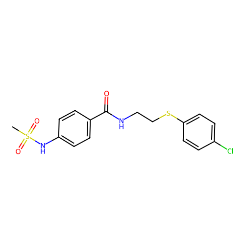 N-[2-(4-chlorophenyl)sulfanylethyl]-4-(methanesulfonamido)benzamide structure