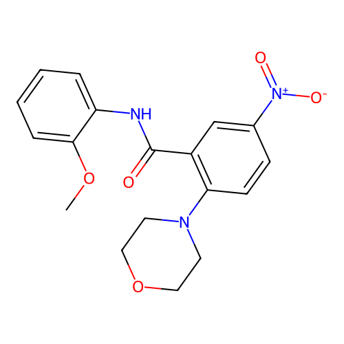 N-(2-methoxyphenyl)-2-morpholin-4-yl-5-nitrobenzamide structure