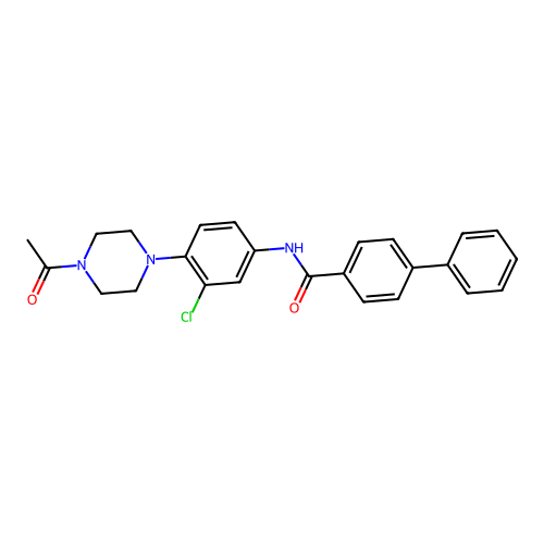 N-[4-(4-acetylpiperazin-1-yl)-3-chlorophenyl]-4-phenylbenzamide structure