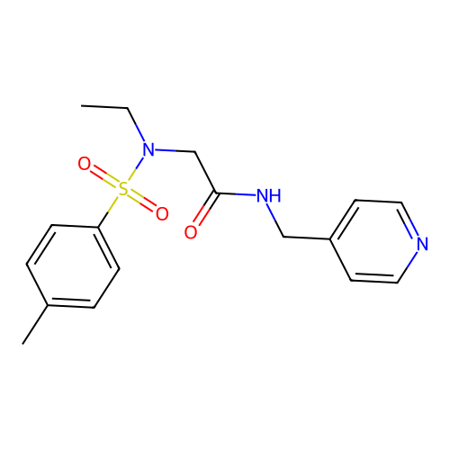 2-[ethyl-(4-methylphenyl)sulfonylamino]-N-(pyridin-4-ylmethyl)acetamide structure