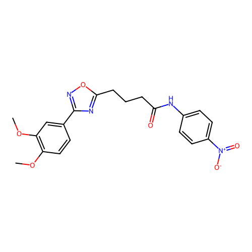 4-[3-(3,4-dimethoxyphenyl)-1,2,4-oxadiazol-5-yl]-N-(4-nitrophenyl)butanamide structure