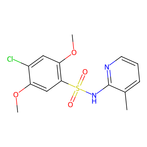4-chloro-2,5-dimethoxy-N-(3-methyl-2-pyridinyl)benzenesulfonamide structure