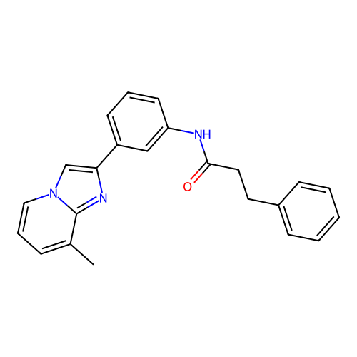 N-(3-(8-methylimidazo[1,2-a]pyridin-2-yl)phenyl)-3-phenylpropanamide structure
