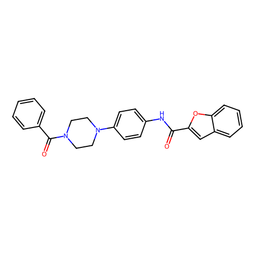 N-[4-(4-benzoyl-1-piperazinyl)phenyl]-1-benzofuran-2-carboxamide structure