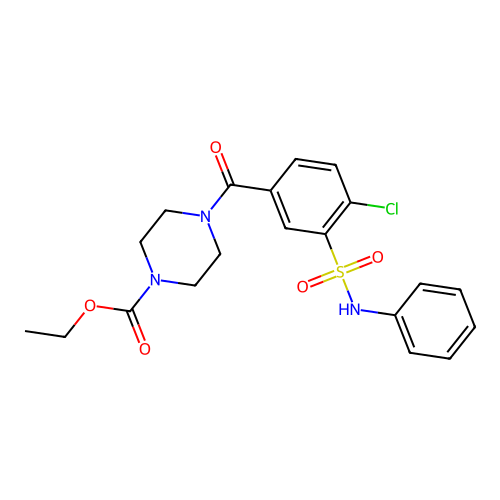 Ethyl 4-[3-(anilinosulfonyl)-4-chlorobenzoyl]-1-piperazinecarboxylate structure