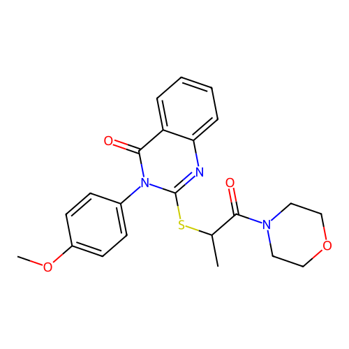 3-(4-methoxyphenyl)-2-(1-morpholin-4-yl-1-oxopropan-2-yl)sulfanylquinazolin-4-one structure