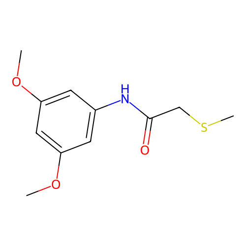 N-(3,5-dimethoxyphenyl)-2-methylthioacetamide structure