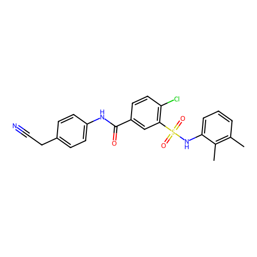 4-chloro-N-[4-(cyanomethyl)phenyl]-3-[(2,3-dimethylphenyl)sulfamoyl]benzamide structure