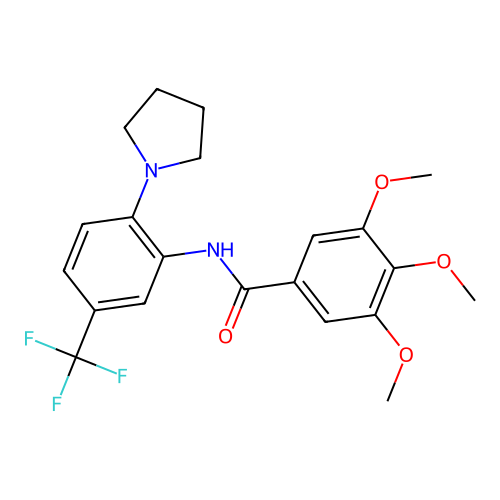 3,4,5-trimethoxy-N-[2-pyrrolidin-1-yl-5-(trifluoromethyl)phenyl]benzamide structure